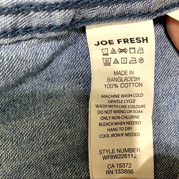 Joe Fresh Blue Denim Longs Sleeves Size XS - Picture 4 of 9